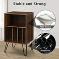 thumbnail image 5 of Hommpa 20.5" Large Record Player Stand Turntable Stand Holds Up to 100 Albums Record Cabinet Organizer with Vinyl Record Storage and Metal Legs for Living Room Bedroom Office, 5 of 7