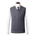 thumbnail image 2 of Styesk Chandail pour Hommes Col Tricoté Sans Manches Décontracté, 2 of 4