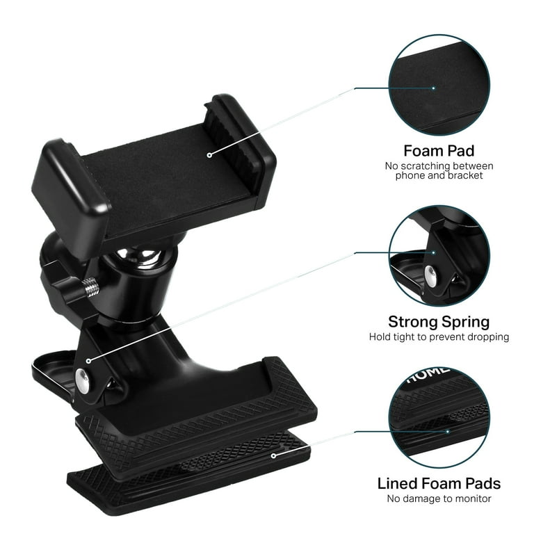 Gym Phone Holder for Recording - Workout Phone Holder Compatible with  Dumbbells, Kettlebells, Concept 2 Rowing Machine, Peloton Bike. Gym  Accessories