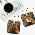 thumbnail image 5 of Pofeuu Valley Meditating Guinea Pig Print Leather Coasters Set of 6, Round Cups Mugs Mat Pad for Home Kitchen Heat Resistant Drink Coasters,Square, 5 of 7