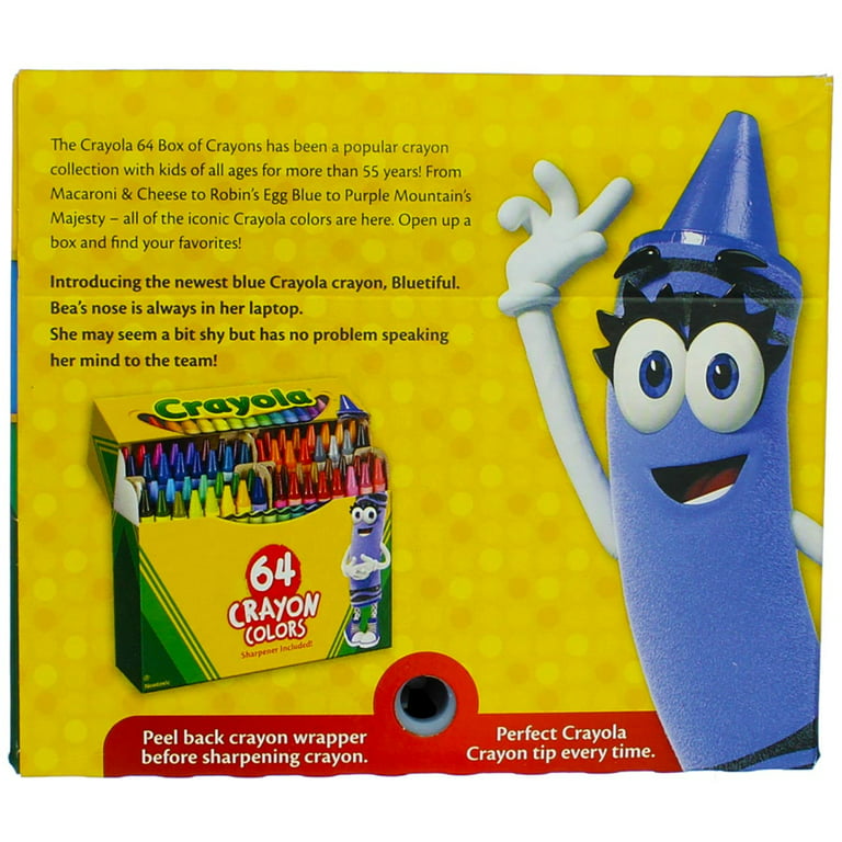  Crayola Crayons, Crayon Box with Sharpener, 64 ct