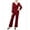 Wine, variant on NY Collection Womens Petites Surplice Lace Trim Jumpsuit