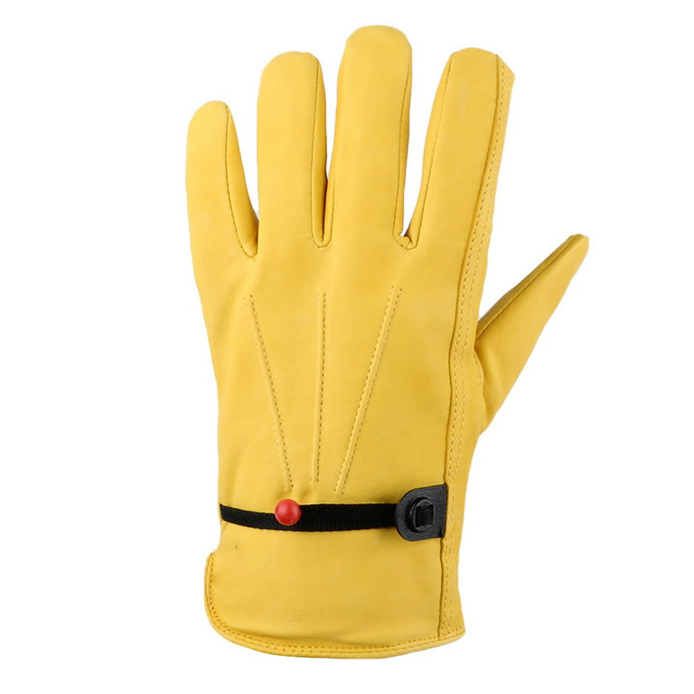 Waterproof Work Gloves for Men, Winter Insulated Leather Work Gloves,  Cowhide Leather Gloves Working in Cold Weather 