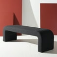 thumbnail image 5 of Safavieh  Couture Caralynn Curved Waterfall Upholstered Bench (Fully Assembled) - 62"W x 18"D x 19"H Dark Brown, 5 of 5