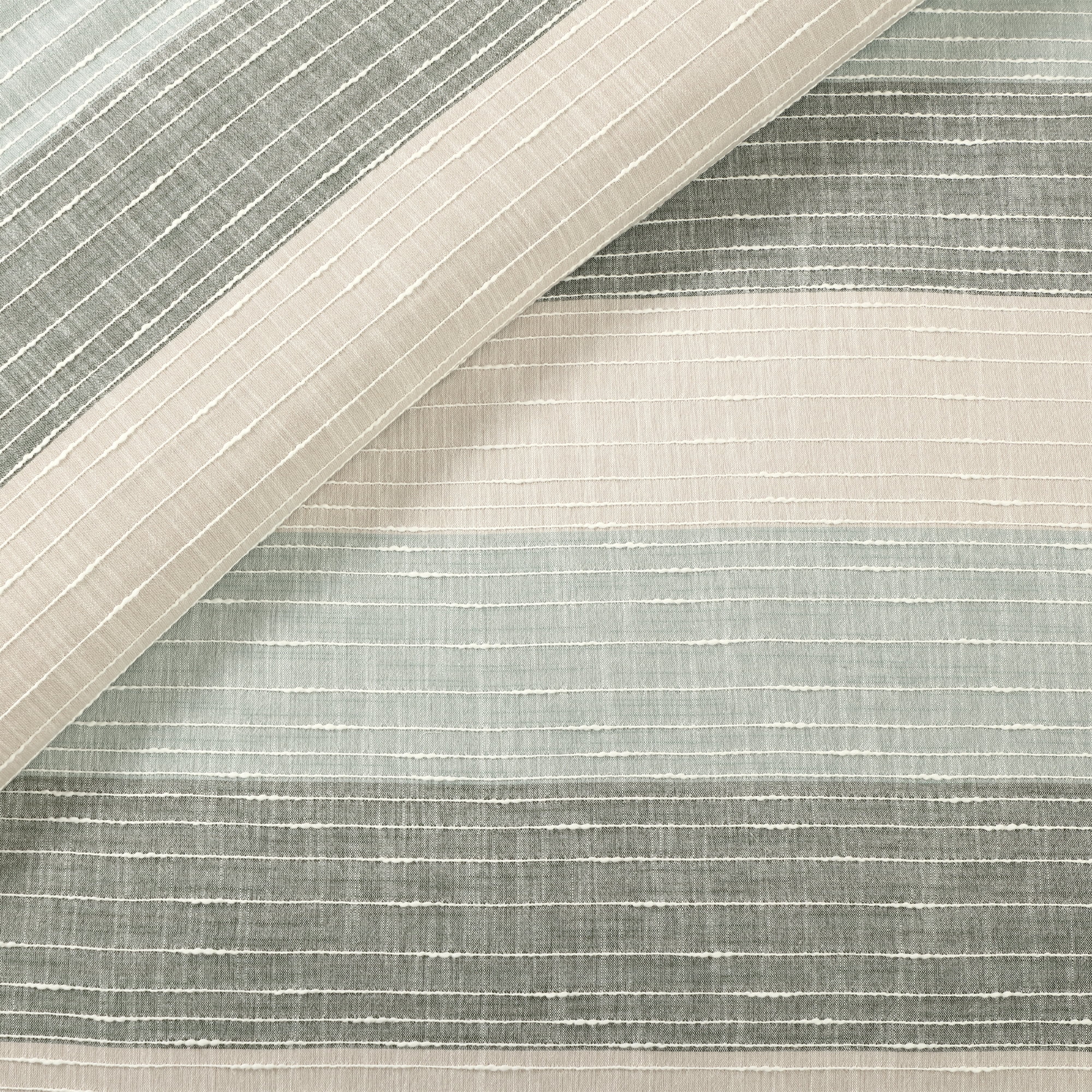 Levtex Home Sand Stripes Sage King Duvet Cover Set (106x94in) with 2 Pillowcases (36x20in) - Woven Jacquard Stripe - Sage, Green, Beige, White - Cotton King Size Duvet Cover Set - Soft, Pre-Washed