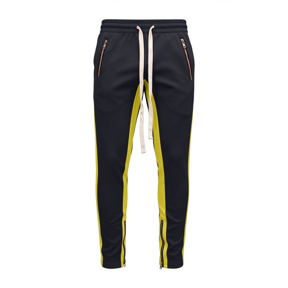 SBYOJLPB Men's Joggers Pants with Ankle Zip Color Blocking Casual Drawstring Elastic Waist Trousers