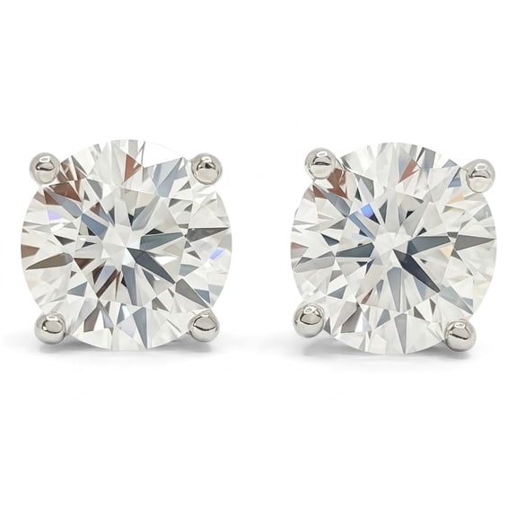 18k White Gold Plated Round Stud Earrings with Simulated Diamond Crystals Gift for Women