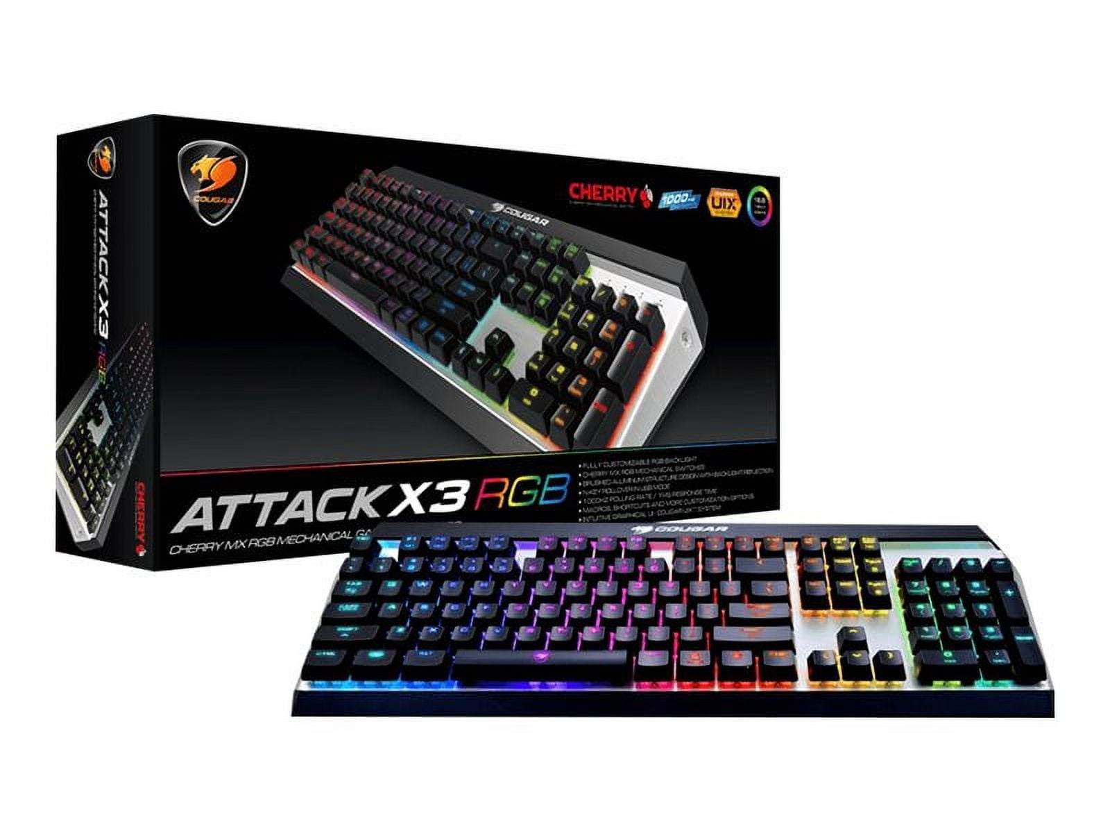 Cougar Attack X3 RGB - Keyboard - backlit - USB - key switch: CHERRY MX RGB - silver