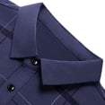 thumbnail image 6 of YSUEJPF Mens Plaid Dress Shirts Business Casual Button Long Sleeve Work Shirts Collared Comfy Golf Shirts with Chest Pocket, 6 of 8