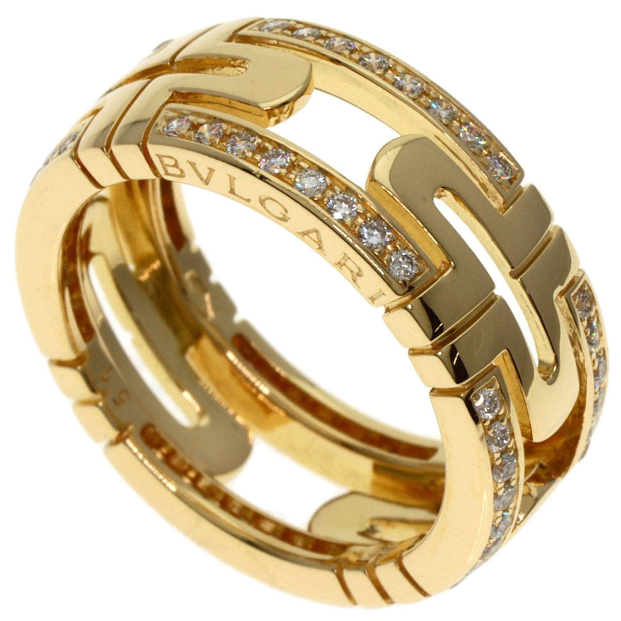 Pre-Owned Bvlgari Parentesi Diamond #51 Ring, K18 Yellow Gold, Women's (Good)