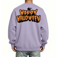 thumbnail image 5 of Men's Halloween Sweatshirt Cute Ghost Graphic Casual Long Sleeve Spooky Pullover Sweatshirt New Trendy Comfort T-Shirts Light Purple L, 5 of 5