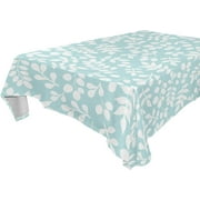 SKYSONIC 60"x120" Square Tablecloth with Seamless Pattern with Leaf Prints, Anti-Wrinkle and Smooth Table Cloth for Kitchen/Home Party Decoration