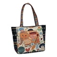 thumbnail image 3 of Bolso de Hombro de Lona Bordado para Mujer Gran Capacidad Moda Femenina Bolso de Viaje Informal Bolso con Cremallera Monedero Tote para Trabajo Fiesta Yinane  Monedero de hombro, 3 of 8