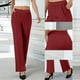 thumbnail image 1 of Pincandy Women's Solid Color Gabardine Pants - Elastic Waist with Unique Leg Line Design, Loose Fit with Side Pockets, Ideal for Casual & Active Lifestyles, 1 of 7