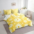 thumbnail image 3 of jejeloiu Cute Daisy 7pcs Bedding Comforter Set,Kawaii Floral Flower Queen Bedding Sets,Orange White Queen Sheet Sets For Girls Kids,Super Cozy Room Decor Reversible, 3 of 8