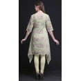 thumbnail image 4 of Bimba White Rose & Ranunculus Floral Printed Asymmetrical Kurti Tops For Women Indian Summer Dress Tunic Small, 4 of 6