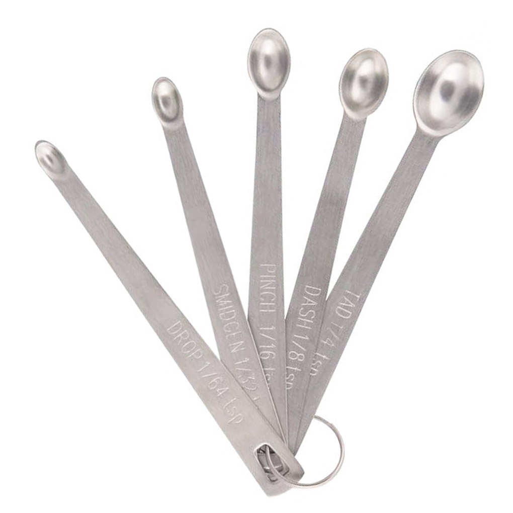 5 Pcs Mini Measuring Spoons Set, Stainless Steel Small Measuring Spoons Tad 1/4 tsp, Dash 1/8 tsp, Pinch 1/16 tsp, Smidgen 1/32 tsp, Drop 1/64 TSP