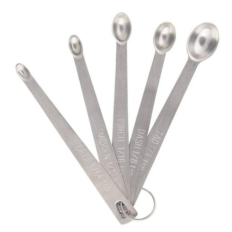 5PCS Mini Stainless Steel Measuring Spoon Set Tad Dash Pinch Smidgen Drop