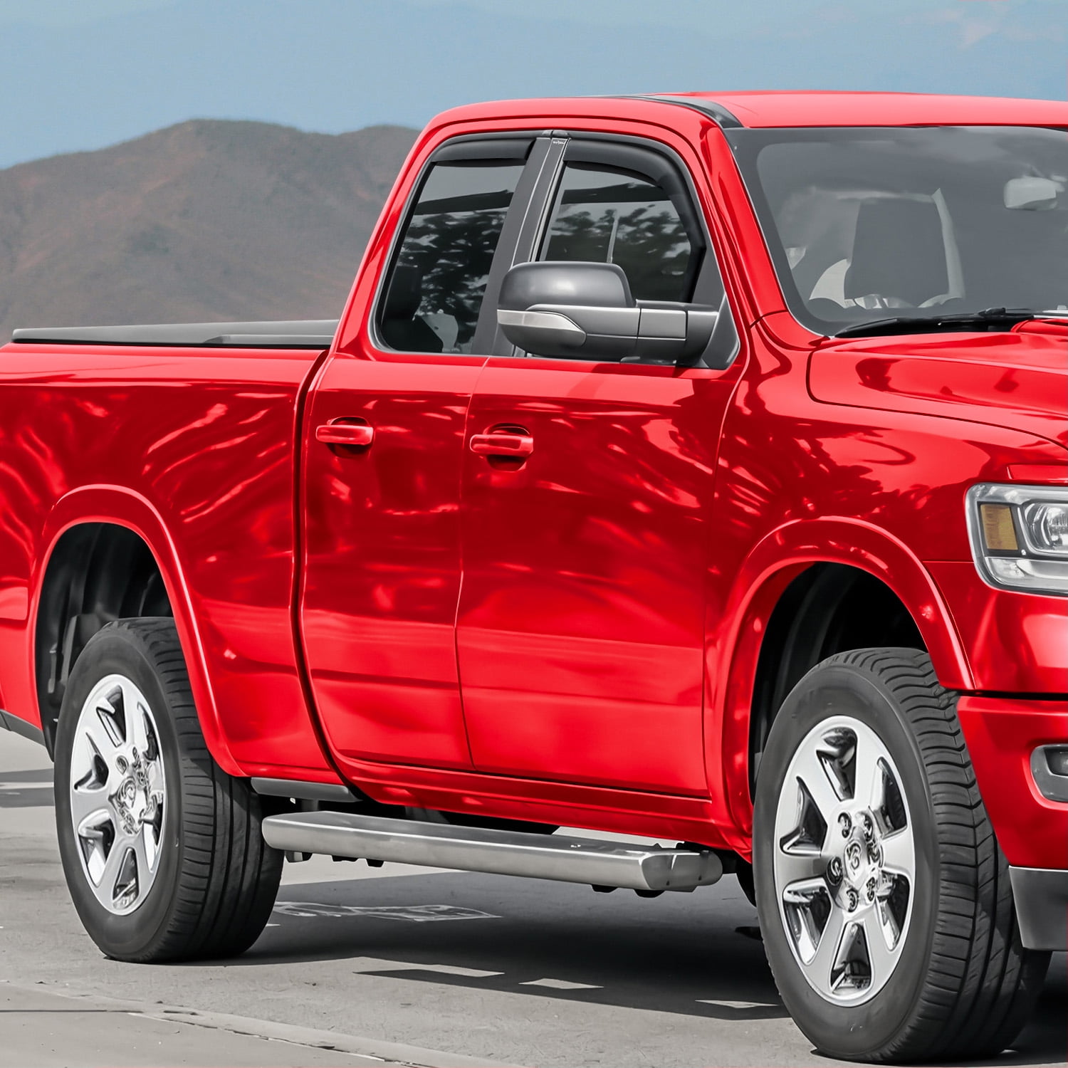 Voron Glass in-Channel Extra Durable Rain Guards for Trucks Dodge RAM 1500 2019-2026 Quad Cab, Window Deflectors, Vent Window Visors, 4 Pieces - 230088