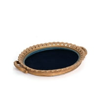 A&B Home Tray - 13" x 1.5" x 9.5" - Black/Gold