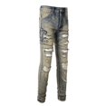 thumbnail image 2 of jeans Brodés de Rue Haute, Déchirés, Nostalgiques, Rétro, Raclant, skinny 6611 LUHAN, 2 of 4