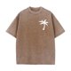 thumbnail image 4 of Tops para hombre, blusas y camisas de cuello redondo y manga corta para hombre, camisetas deportivas informales de color liso con cuello redondo y efecto desgastado, blusas de licra para hombre., 4 of 5