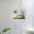 thumbnail image 4 of CmP001 CmP001 Colgador de macramé para plantas, macetero colgante para interiores, estante, maceta decorativa para flores, cuerda de algodón con placa de madera, 4 of 5