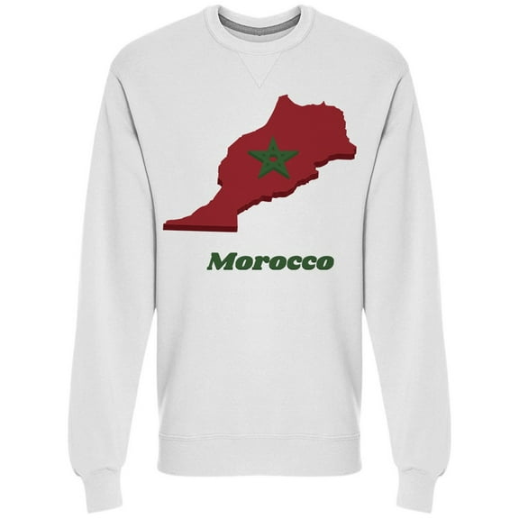 Map And Flag Of Morocco Sweatshirt Men -Image by Shutterstock, Male XX-Large