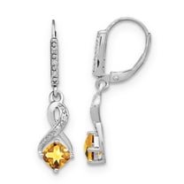 Primal Silver Sterling Silver Citrine and Diamond Earrings