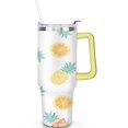 thumbnail image 2 of 40 OZ Pineapple Glass Tumbler Gifts for Women Men Birthday Travel Cup Gifts for Husband Son Dad Insulated Stainless Steel Coffee Mug with Handle, 2 of 7
