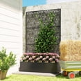 thumbnail image 2 of Outsunny Metal Planter Box with Trellis, 70" Tall Raised Garden Bed, 2 of 10