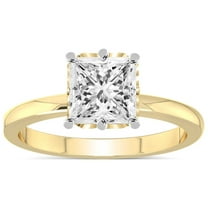 IGI Certified 2 Carat Princess Shape Lab Grown Diamond Engagement Ring | 14K Yellow Gold | Malissa Solitaire Diamond Ring | FG-VS1-VS2 Quality Friendly Diamonds
