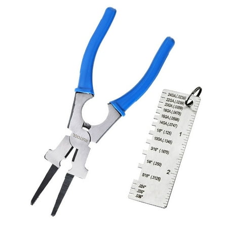 

BAMILL Multipurpose Welding Plier Flat Mouth Plier Welding Tools with Thickness Gauge