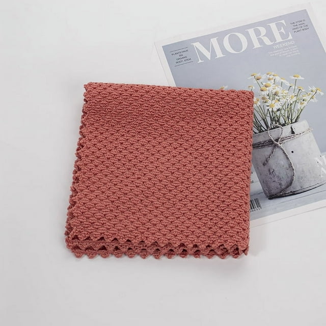 Nvzi Paños de cocina para lavar platos, paños de microfibra absorbentes, trapos de secado rápido, ideales para limpiar la cocina (rojo, 1,81 x 11,81 pulgadas, 10 piezas)