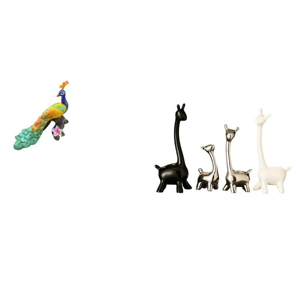 Escultura De Jirafa De Pavo Real, Figura Decorativa Para Jardín, Artesanía, Estatua, Adorno Para Decoración Del Hogar, Patio, Mesa De Cerámica, Centro De Mesa, Escritorio Creativo Moderno,