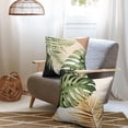 thumbnail image 3 of Tropical Palm Leaves Decorative Throw Pillow Covers 18x18 Inch Set of 2 Summer Green Leaf Monstera Plant Pillow Cases Modern Farmhouse Outdoor Cushion Cases for Home Couch Sofa, 3 of 6