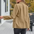 thumbnail image 5 of RYRJJ Business Casual Blazer for Women Suit Jackets Dressy Long Sleeve Open Front Work Office Blazer Lapel Button Jacket(Khaki,S), 5 of 8