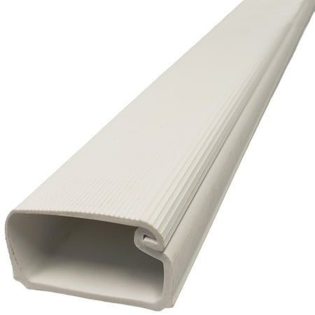 3/4 Adhesive Backed Locking Channel Cord Concealer & Wire Hider Raceway - Size: 0.75 W x 0.5 H - White - Stick Length: 46 Inches - 1 Piece