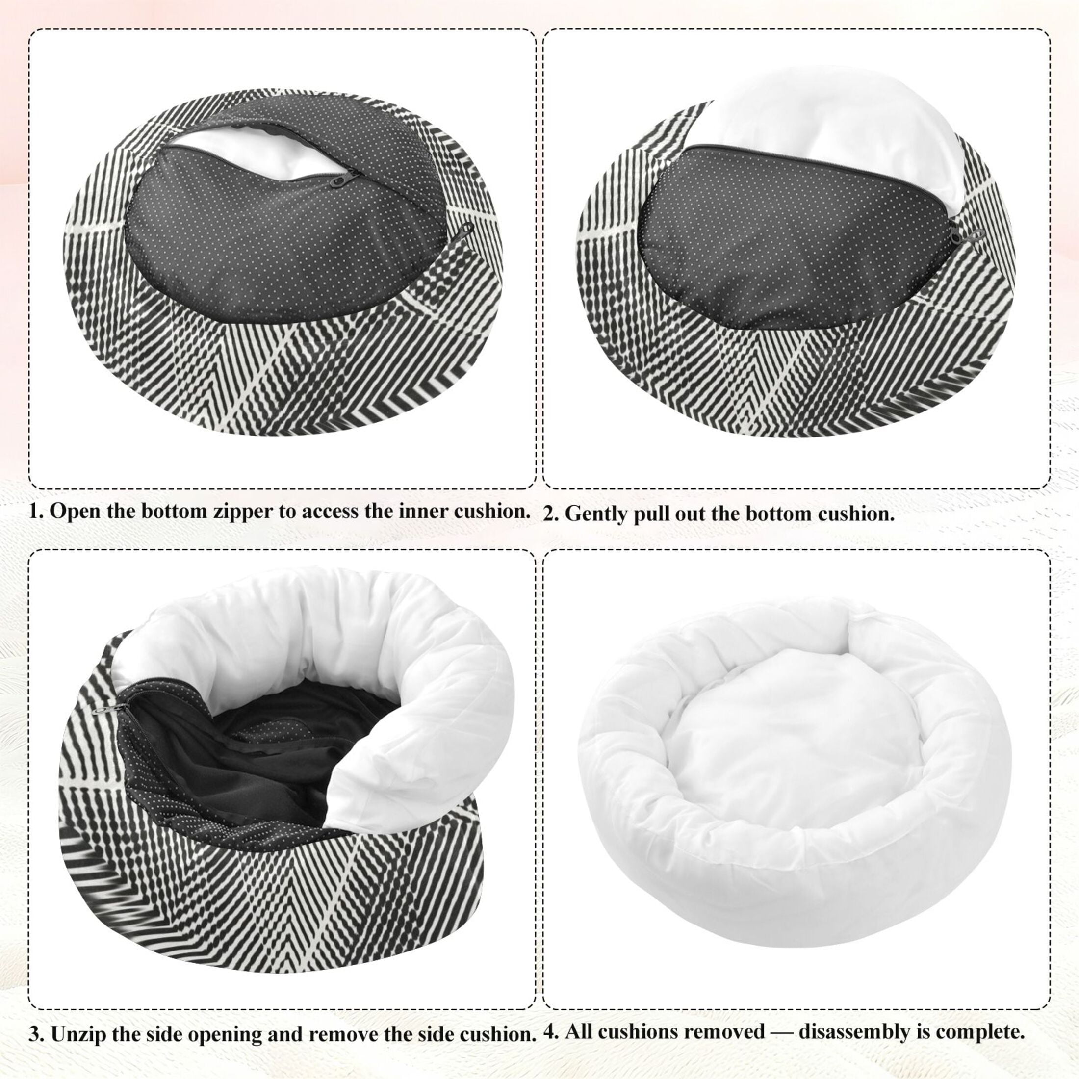 Pet Bed Pet Mat Cozy Removable & Washable Comfort For Cats And Dogs Small Diagonal Lines