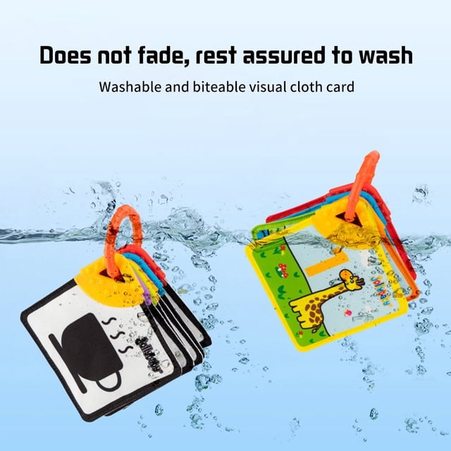Dsseng Activity Book - High Contrast Baby Flashcards Newborn Brain Development Toys Visual Stimulation Learning Activity Cards for 0-36 Months 4.3*4.3‘‘ Educational Infants Gift
