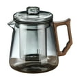 thumbnail image 1 of Tetera de vidrio de borosilicato alto fabricante de té en flor mango de madera de 600 ml separación de agua de té suelta fabricante de té de hoja para Gris claro, 1 of 8