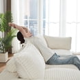 thumbnail image 4 of Oversized Cloud Sectional Sofa Couch with Movable Ottoman, 3-Seater Modern Modular L-Shape Comfy Boneless Corduroy Upholstered Sofa Couches with Deep Seat for Living Room, Apartment, White, 4 of 9