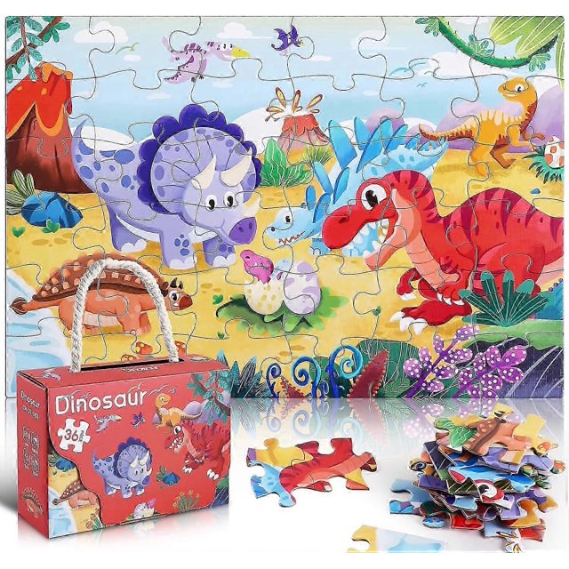 Puzzles For Kids Ages 4-8, 36 Piece Dinosaur Puzzles For Toddler 4-6,floor Puzzle Children Learning Preschool Educational Toys For Boys And Girls