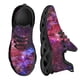 thumbnail image 1 of Zapatillas deportivas con estampado de cielo estrellado rojo, cómodas y transpirables, con plataforma tejida, para correr, personalizadas, 1 of 6
