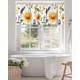 thumbnail image 4 of Spring Floral Valances for Windows, Sunflower Lavender Flower Leaf Rod Pocket Kitchen Window Curtain Valance, Rustic Plant Window Treatment Valance Curtains for Kitchen Living Room Bathroom, 54"x18", 4 of 6