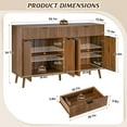 thumbnail image 2 of Sideboard and Buffets Cabinet, Modern Buffet Table, Kitchen Sideboard Cabinet, Dining Storage Credenza, 55.2 x 15.8 x 34.7 in, 2 of 6
