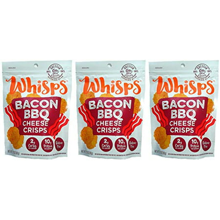 Cello Whisps, Bacon BBQ, Low Carb Keto Snack, Low Carb Chips, 3 Pack