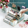 thumbnail image 2 of Organizador de maquillaje Youdepot de vidrio templado para tocador, 2 of 6