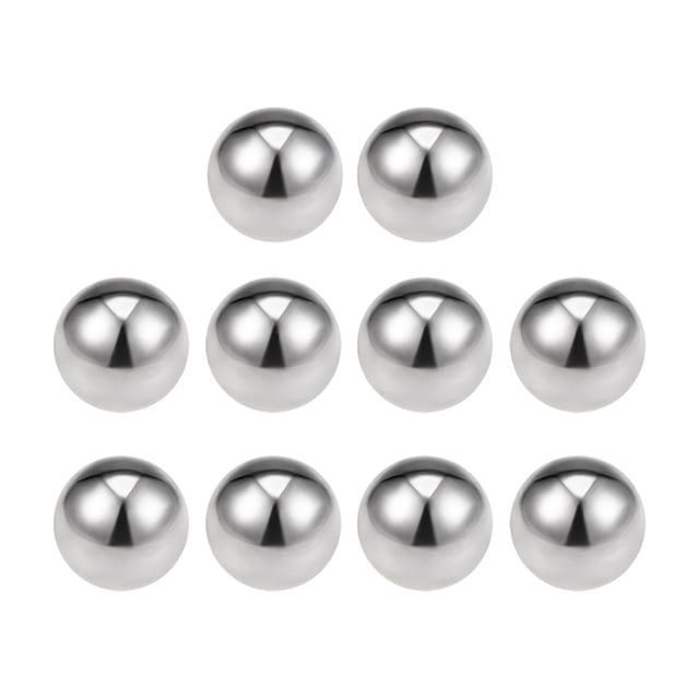 Uxcell Billes de Roulement Pouces Acier Inoxydable 304 G100 Billes de Rouleau de Précision 3/16-inch, Présentées comme un Ensemble de 10 Sphères en Acier Inoxydable Lisses et Réfléchissantes. Chaque Bille Mesure 3/16 Pouces (4.763mm) de Diamètre, avec une Cote de Précision de G100 (+/-0.002mm) et une Dureté de 28 HRC. Idéal pour une Utilisation dans les valves, Pompes, Raccords et Diverses applications Industrielles et de