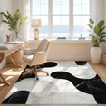 thumbnail image 3 of Design&I 8'x10' Washable Area Rug Floorcarpet Abstract Swirl Brushstroke Neutral Monochrome Accessories for King Size Bedroom, Under Bed, Sleek Flatweave Pet Friendly, 3 of 7